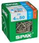 Preview: Spax Edelstahlschraube, 4,5 x 50 mm, 200 Stück, Teilgewinde, Senkkopf, T-STAR plus T20, 4CUT, Edelstahl rostfrei A2, 4197000450506